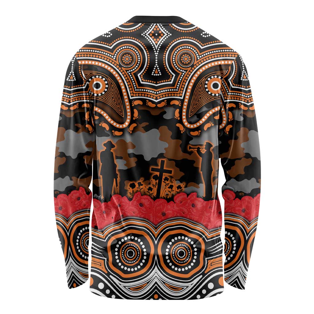 ANZAC Day Wests Tigers Long Sleeve Shirt Military Memorial Aboriginal Indigenous Art