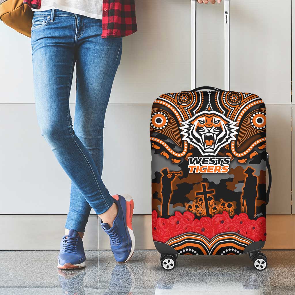 ANZAC Day Wests Tigers Luggage Cover Military Memorial Aboriginal Indigenous Art