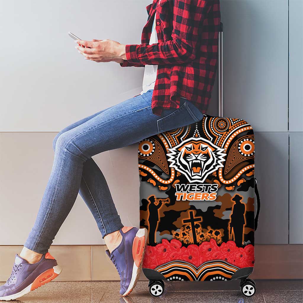 ANZAC Day Wests Tigers Luggage Cover Military Memorial Aboriginal Indigenous Art