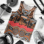 ANZAC Day Wests Tigers Men Tank Top Military Memorial Aboriginal Indigenous Art
