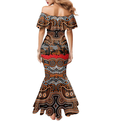 ANZAC Day Wests Tigers Mermaid Dress Military Memorial Aboriginal Indigenous Art