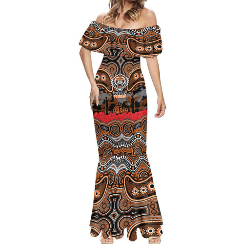 ANZAC Day Wests Tigers Mermaid Dress Military Memorial Aboriginal Indigenous Art