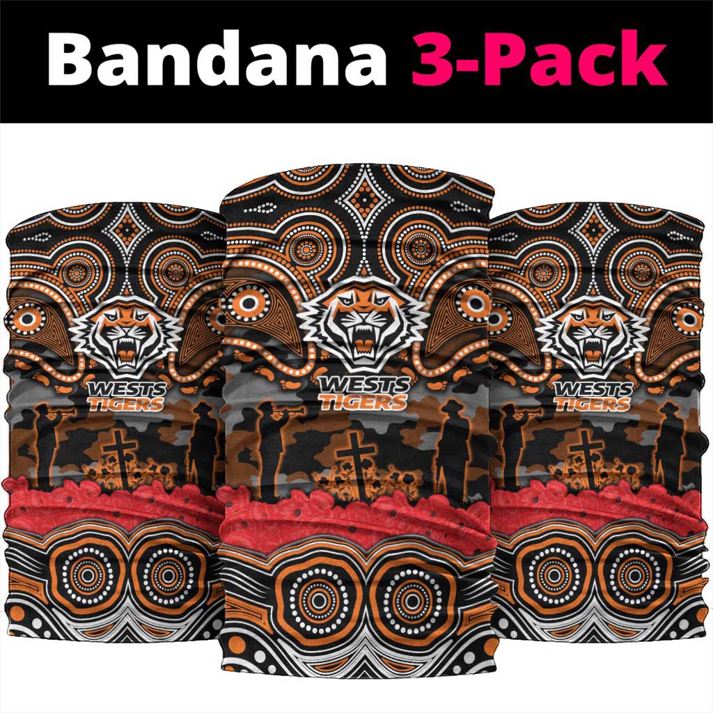 ANZAC Day Wests Tigers Neck Gaiter Military Memorial Aboriginal Indigenous Art