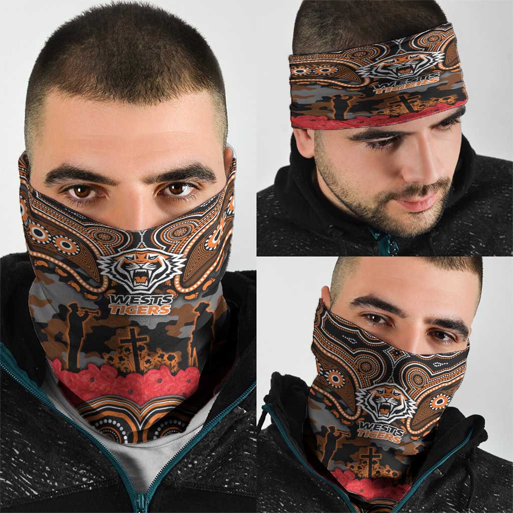 ANZAC Day Wests Tigers Neck Gaiter Military Memorial Aboriginal Indigenous Art