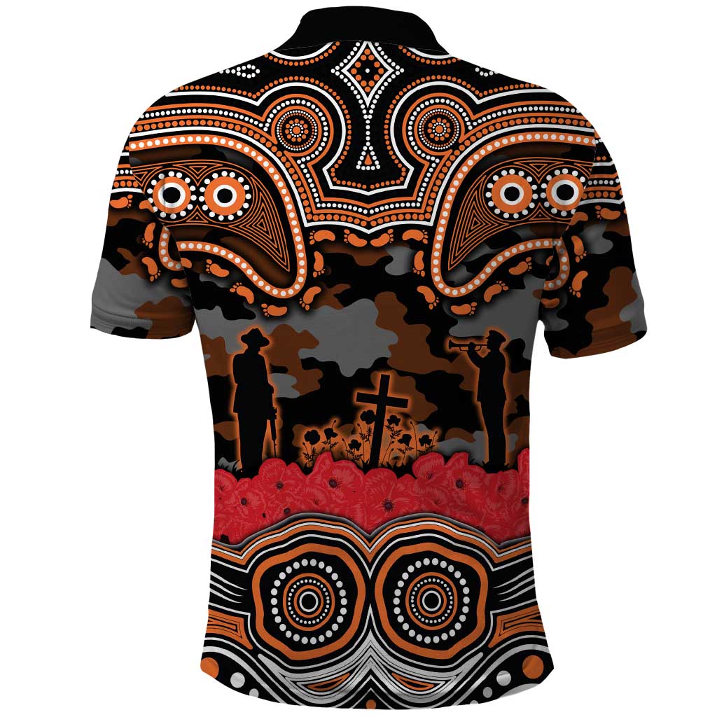 ANZAC Day Wests Tigers Polo Shirt Military Memorial Aboriginal Indigenous Art