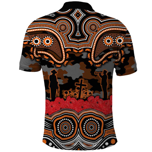 ANZAC Day Wests Tigers Polo Shirt Military Memorial Aboriginal Indigenous Art