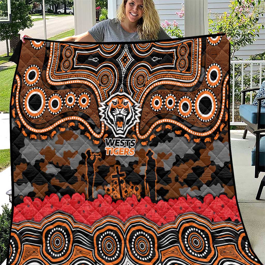 ANZAC Day Wests Tigers Quilt Military Memorial Aboriginal Indigenous Art