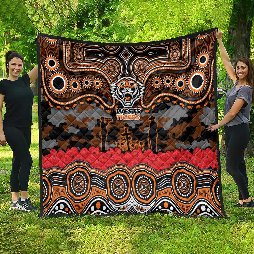 ANZAC Day Wests Tigers Quilt Military Memorial Aboriginal Indigenous Art