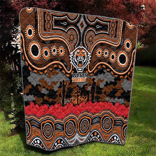 ANZAC Day Wests Tigers Quilt Military Memorial Aboriginal Indigenous Art