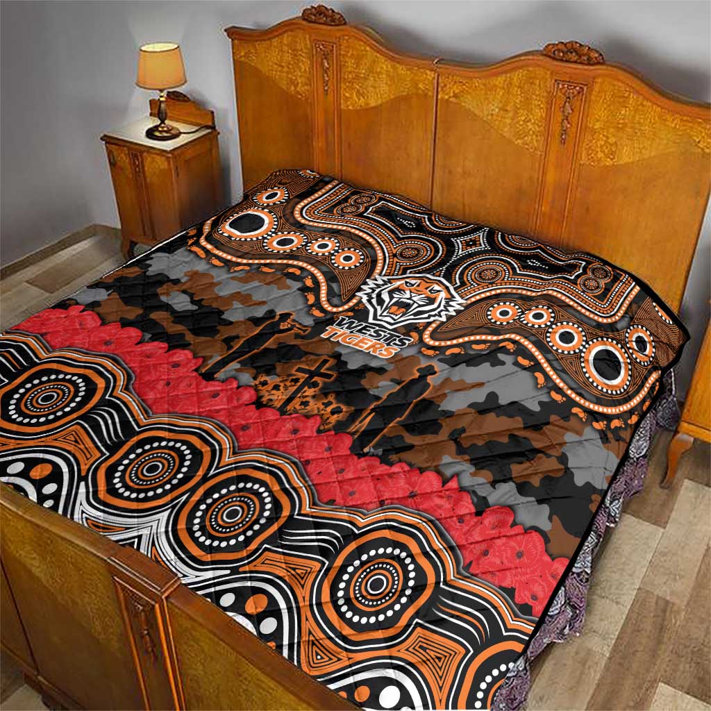 ANZAC Day Wests Tigers Quilt Military Memorial Aboriginal Indigenous Art