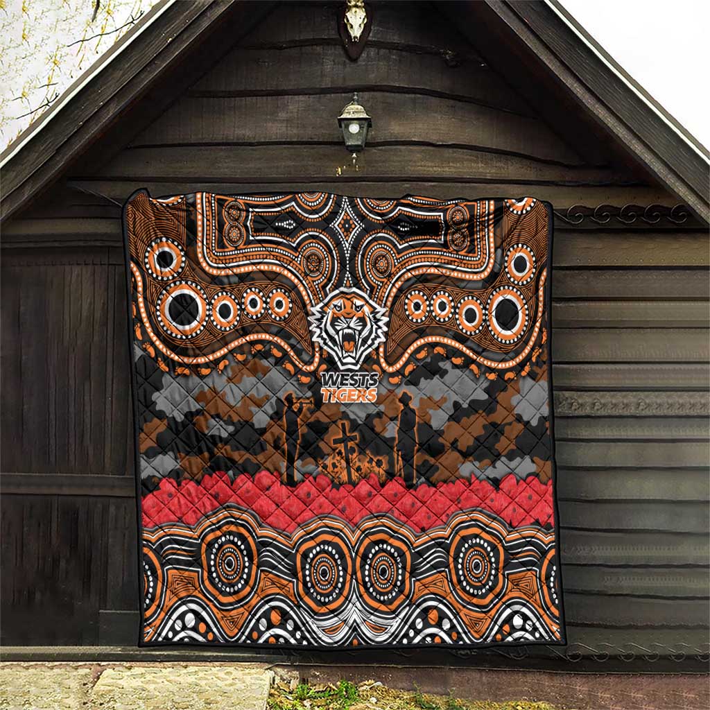 ANZAC Day Wests Tigers Quilt Military Memorial Aboriginal Indigenous Art