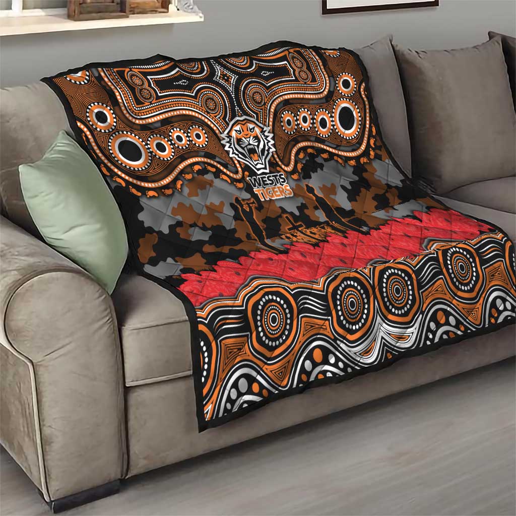 ANZAC Day Wests Tigers Quilt Military Memorial Aboriginal Indigenous Art