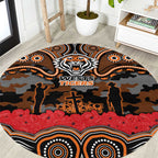 ANZAC Day Wests Tigers Round Carpet Military Memorial Aboriginal Indigenous Art