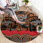 ANZAC Day Wests Tigers Round Carpet Military Memorial Aboriginal Indigenous Art