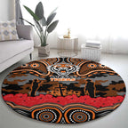 ANZAC Day Wests Tigers Round Carpet Military Memorial Aboriginal Indigenous Art
