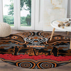ANZAC Day Wests Tigers Round Carpet Military Memorial Aboriginal Indigenous Art