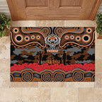 ANZAC Day Wests Tigers Rubber Doormat Military Memorial Aboriginal Indigenous Art