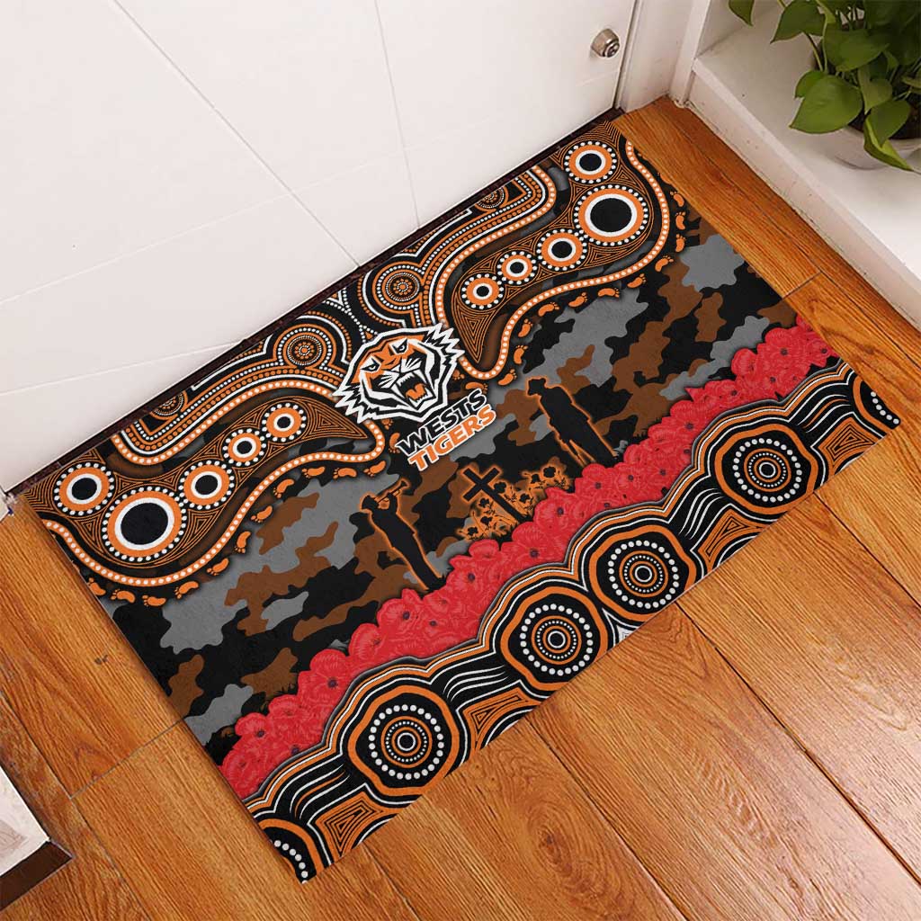 ANZAC Day Wests Tigers Rubber Doormat Military Memorial Aboriginal Indigenous Art