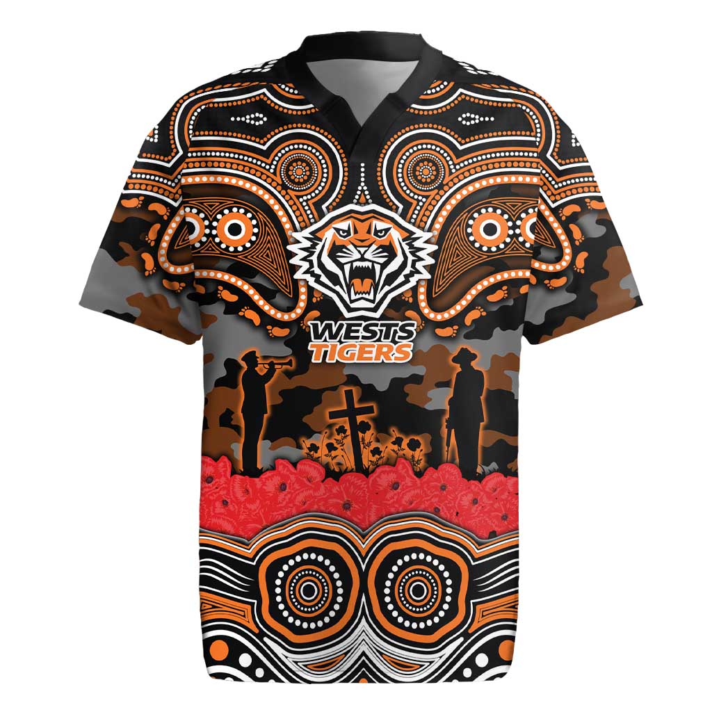 ANZAC Day Wests Tigers Rugby Jersey Military Memorial Aboriginal Indigenous Art