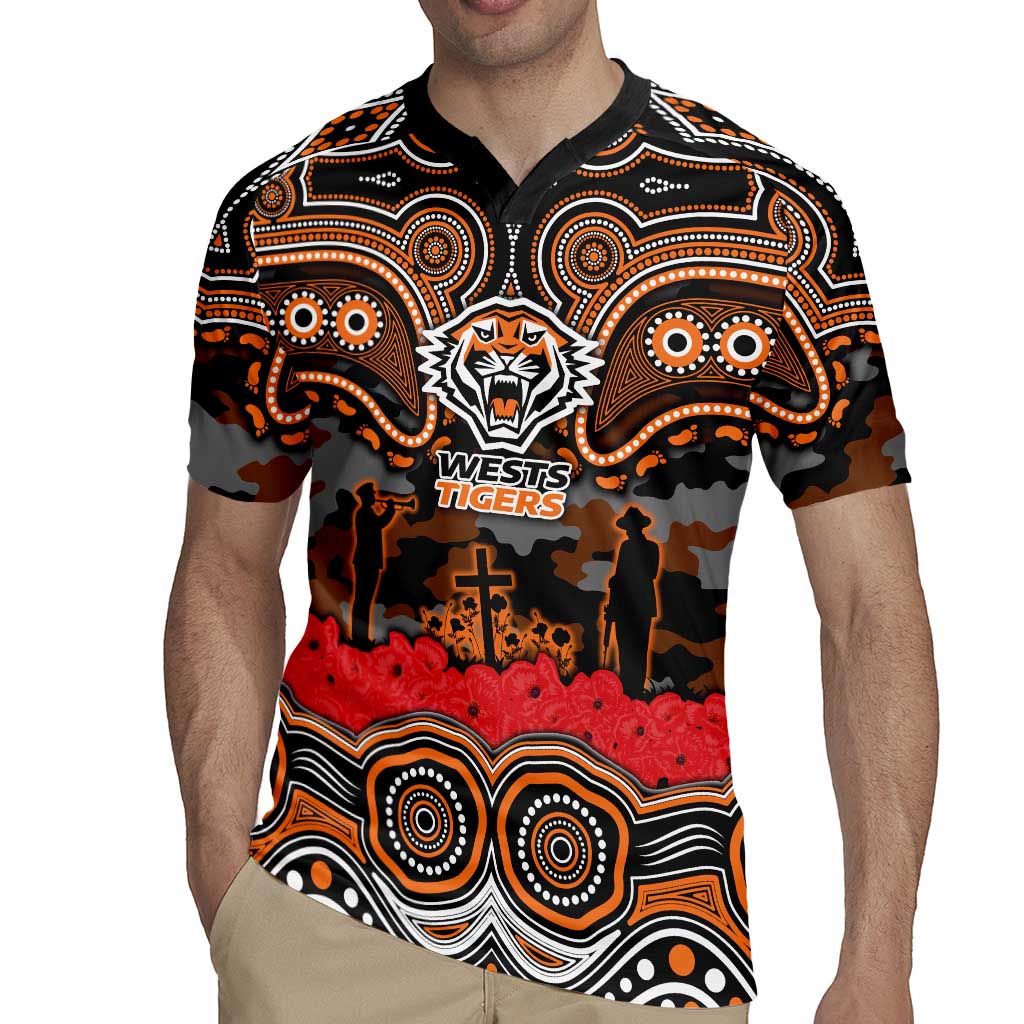 ANZAC Day Wests Tigers Rugby Jersey Military Memorial Aboriginal Indigenous Art