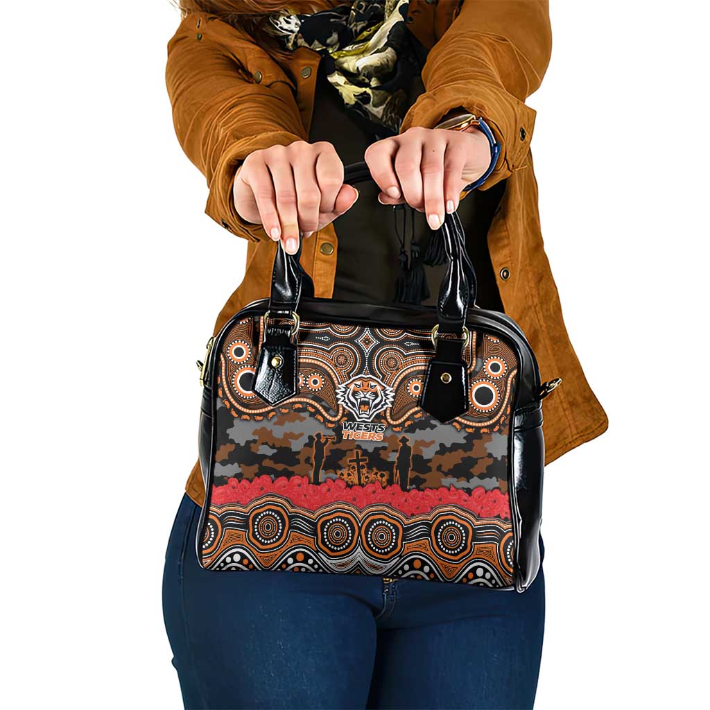 ANZAC Day Wests Tigers Shoulder Handbag Military Memorial Aboriginal Indigenous Art