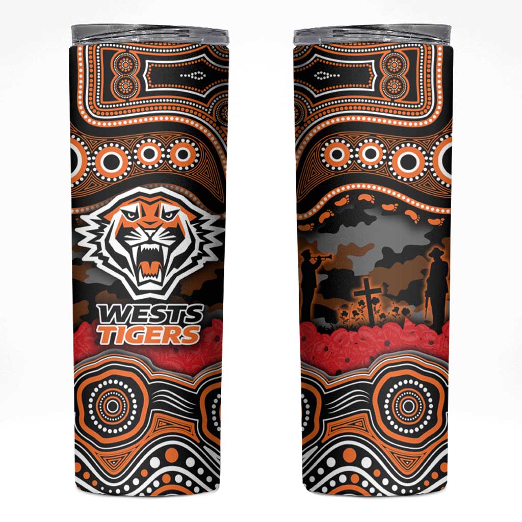 ANZAC Day Wests Tigers Skinny Tumbler Military Memorial Aboriginal Indigenous Art