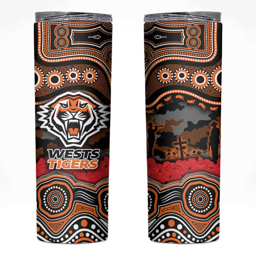 ANZAC Day Wests Tigers Skinny Tumbler Military Memorial Aboriginal Indigenous Art