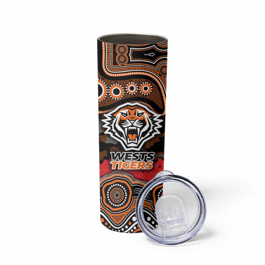 ANZAC Day Wests Tigers Skinny Tumbler Military Memorial Aboriginal Indigenous Art