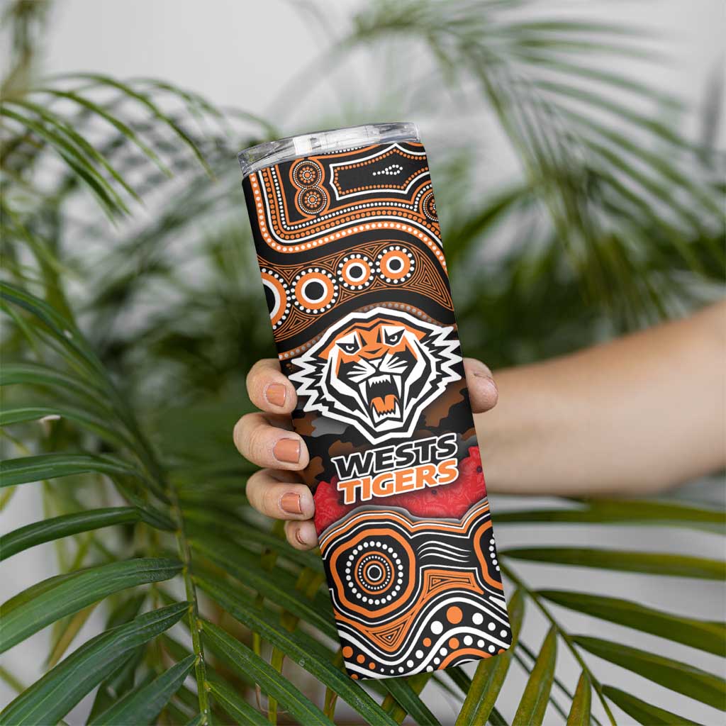 ANZAC Day Wests Tigers Skinny Tumbler Military Memorial Aboriginal Indigenous Art