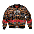 ANZAC Day Wests Tigers Sleeve Zip Bomber Jacket Military Memorial Aboriginal Indigenous Art