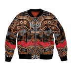 ANZAC Day Wests Tigers Sleeve Zip Bomber Jacket Military Memorial Aboriginal Indigenous Art