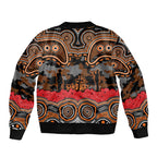 ANZAC Day Wests Tigers Sleeve Zip Bomber Jacket Military Memorial Aboriginal Indigenous Art