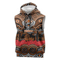 ANZAC Day Wests Tigers Sleeveless Hoodie Military Memorial Aboriginal Indigenous Art