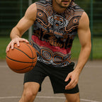 ANZAC Day Wests Tigers Sleeveless Hoodie Military Memorial Aboriginal Indigenous Art