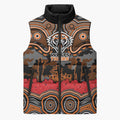 ANZAC Day Wests Tigers Sleeveless Puffer Jacket Military Memorial Aboriginal Indigenous Art