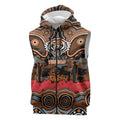 ANZAC Day Wests Tigers Sleeveless Zip Hoodie Military Memorial Aboriginal Indigenous Art
