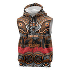 ANZAC Day Wests Tigers Sleeveless Zip Hoodie Military Memorial Aboriginal Indigenous Art