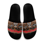 ANZAC Day Wests Tigers Slide Sandals Military Memorial Aboriginal Indigenous Art