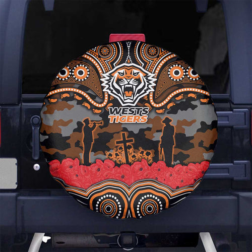 ANZAC Day Wests Tigers Spare Tire Cover Military Memorial Aboriginal Indigenous Art