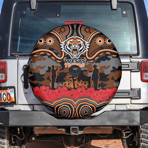 ANZAC Day Wests Tigers Spare Tire Cover Military Memorial Aboriginal Indigenous Art