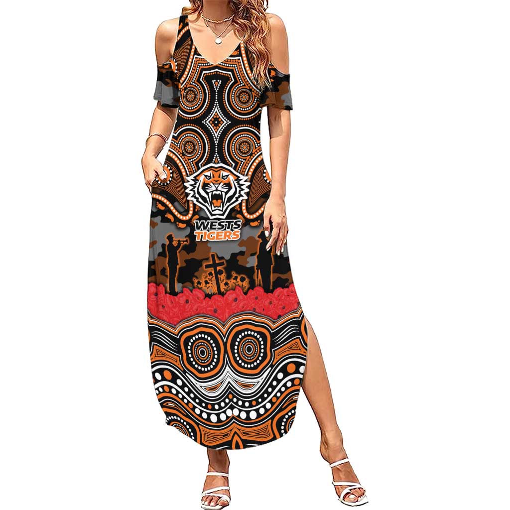 ANZAC Day Wests Tigers Summer Maxi Dress Military Memorial Aboriginal Indigenous Art