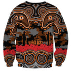 ANZAC Day Wests Tigers Sweatshirt Military Memorial Aboriginal Indigenous Art
