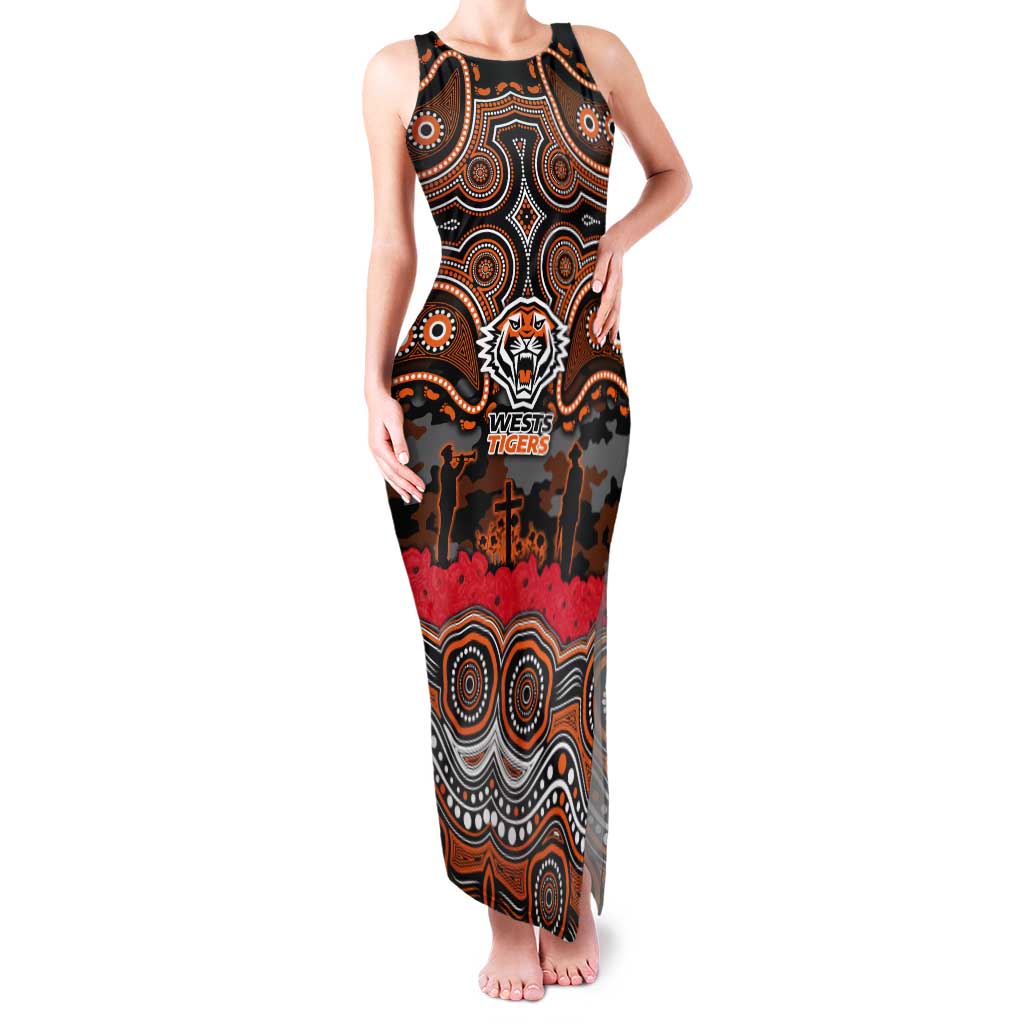 ANZAC Day Wests Tigers Tank Maxi Dress Military Memorial Aboriginal Indigenous Art