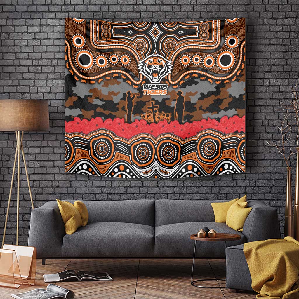 ANZAC Day Wests Tigers Tapestry Military Memorial Aboriginal Indigenous Art