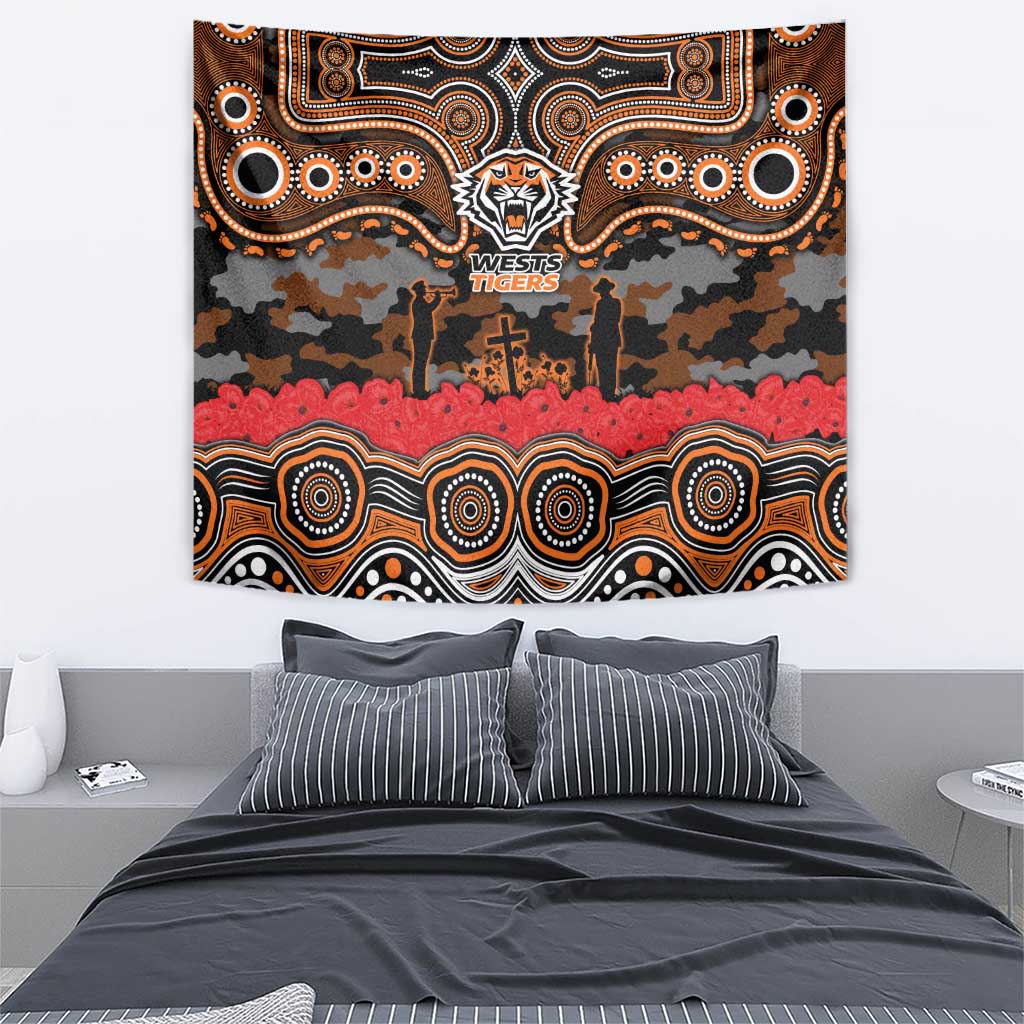 ANZAC Day Wests Tigers Tapestry Military Memorial Aboriginal Indigenous Art