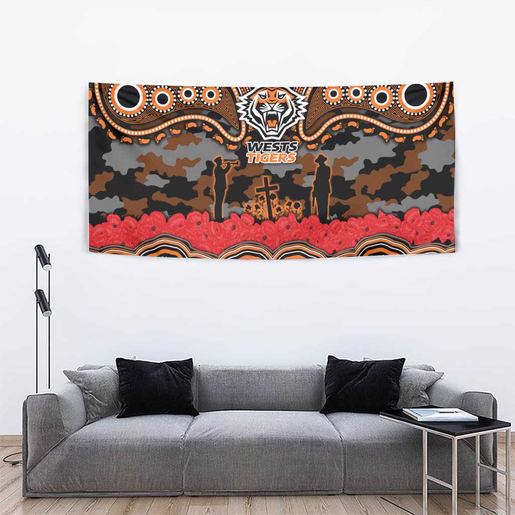 ANZAC Day Wests Tigers Tapestry Military Memorial Aboriginal Indigenous Art