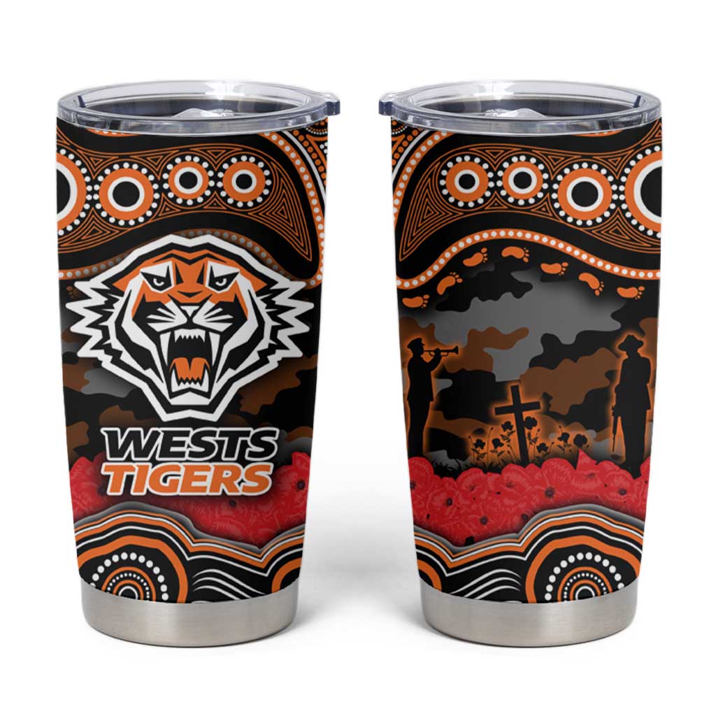 ANZAC Day Wests Tigers Tumbler Cup Military Memorial Aboriginal Indigenous Art