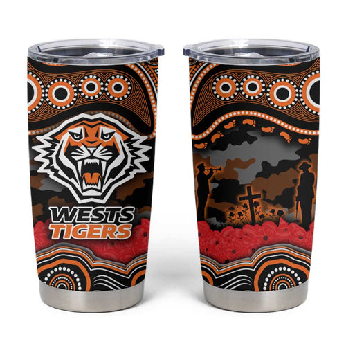 ANZAC Day Wests Tigers Tumbler Cup Military Memorial Aboriginal Indigenous Art