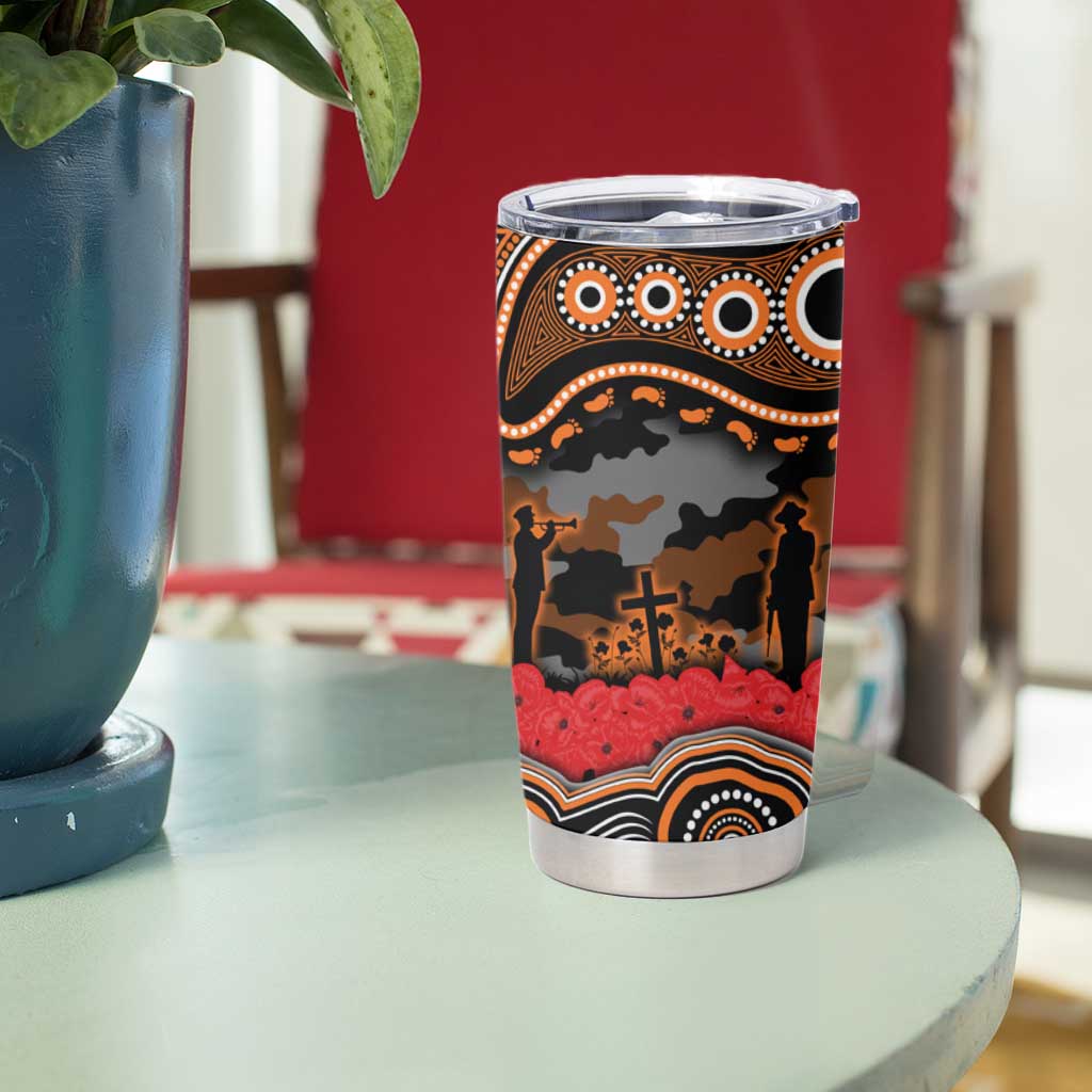ANZAC Day Wests Tigers Tumbler Cup Military Memorial Aboriginal Indigenous Art