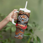 ANZAC Day Wests Tigers Tumbler With Handle Military Memorial Aboriginal Indigenous Art